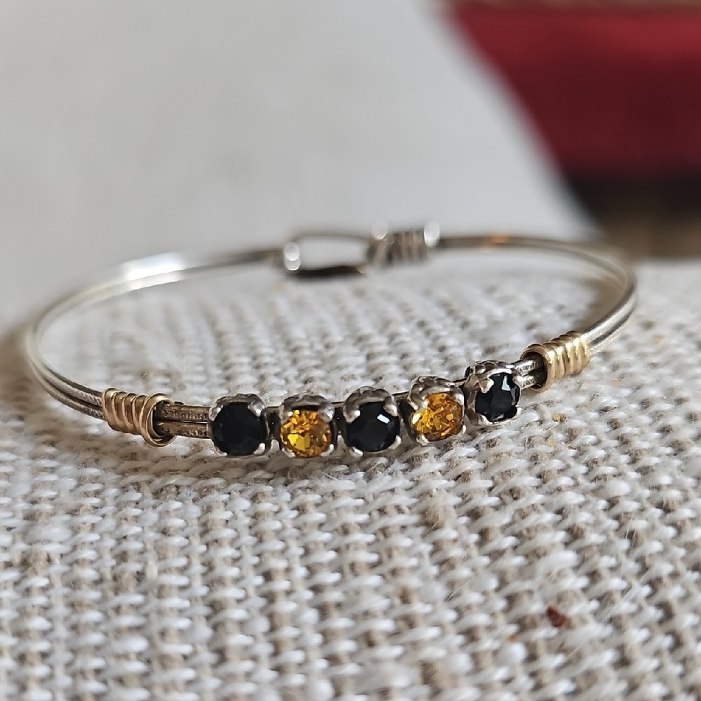 Earth Grace Bracelet Gold,  Sterling,  Onyx And Citrine #1834